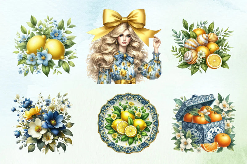 Mediterranean Beach Clipart Bundle - CraftNest - Digital Crafting and Art