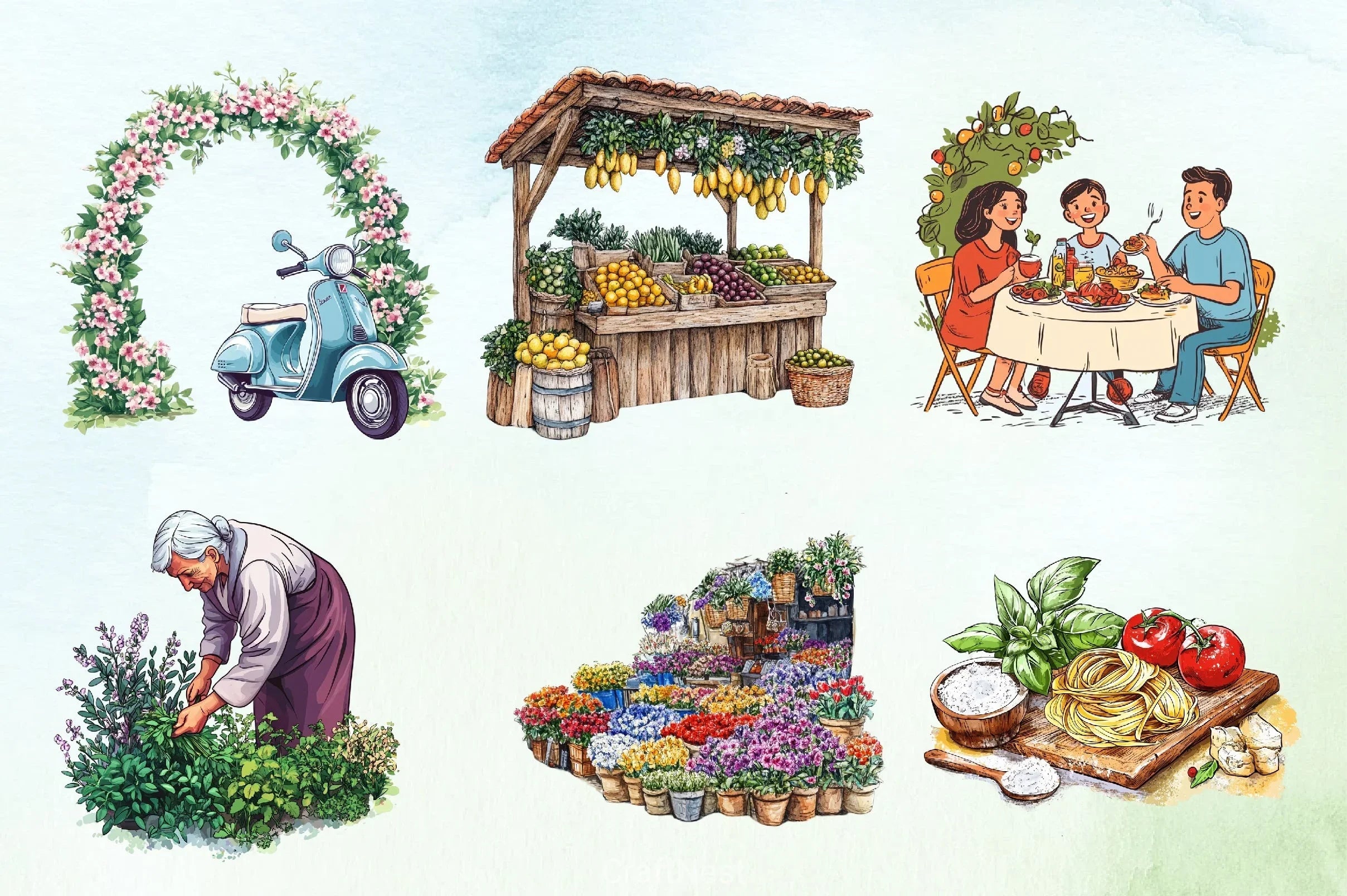 Italian Spring Clipart Bundle 28 - CraftNest - Digital Crafting and Art