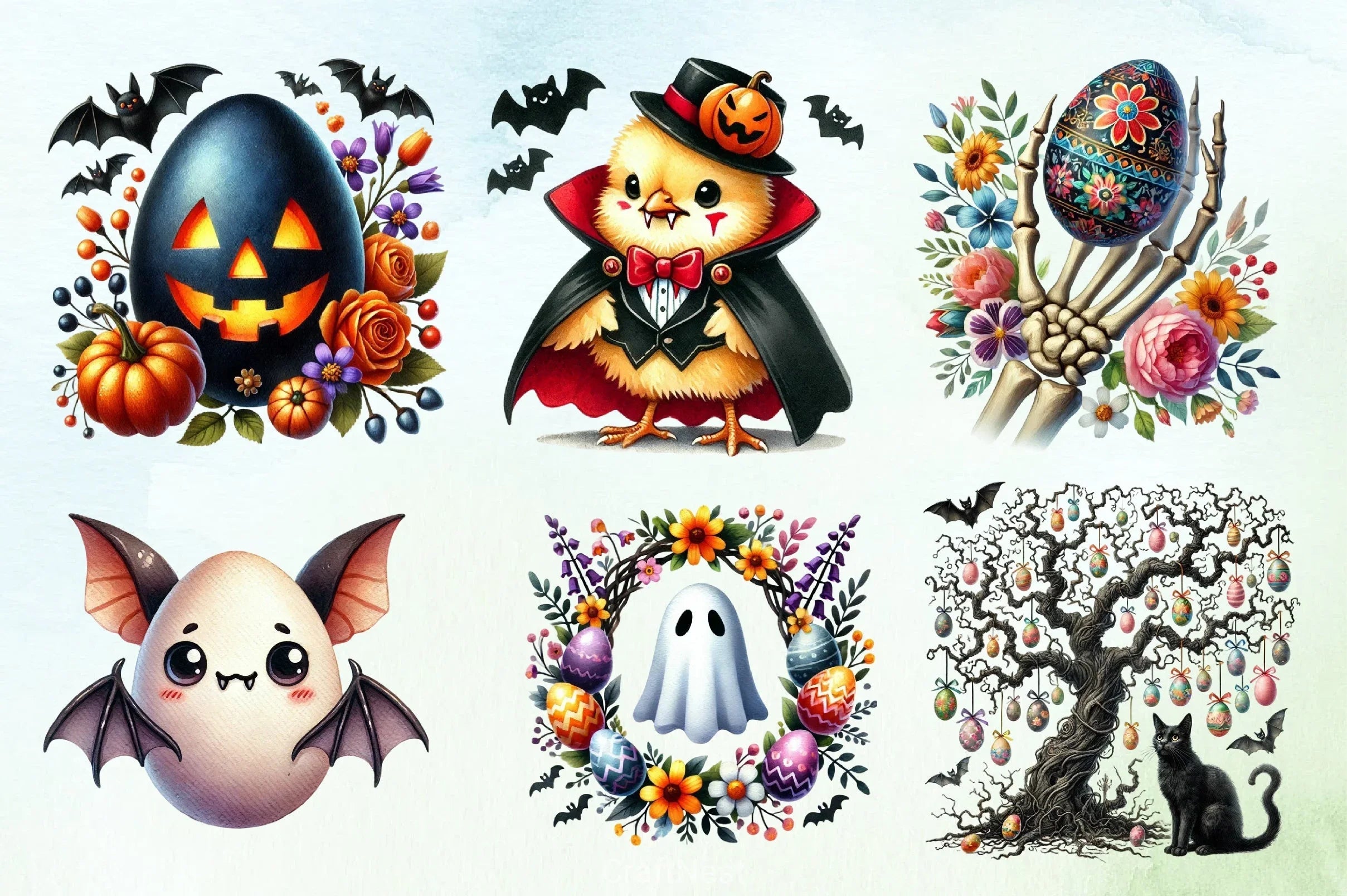 Cute Spooky Easter Clipart Bundle - CraftNest - Digital Crafting and Art