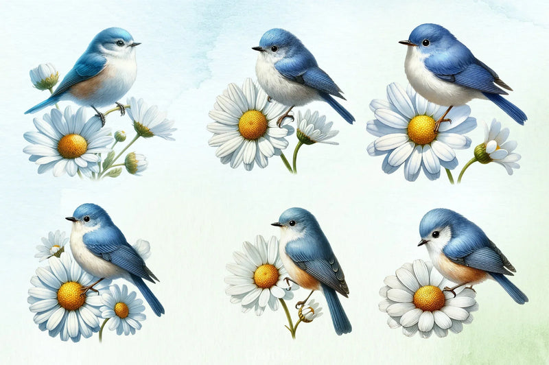 Spring Bluebird Clipart Bundle - CraftNest - Digital Crafting and Art