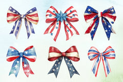 Patriotic Bows Clipart Bundle - CraftNest - Digital Crafting and Art