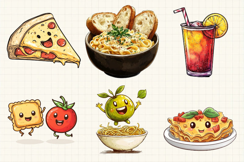 Italian Fast Food Clipart Bundle - CraftNest - Digital Crafting and Art