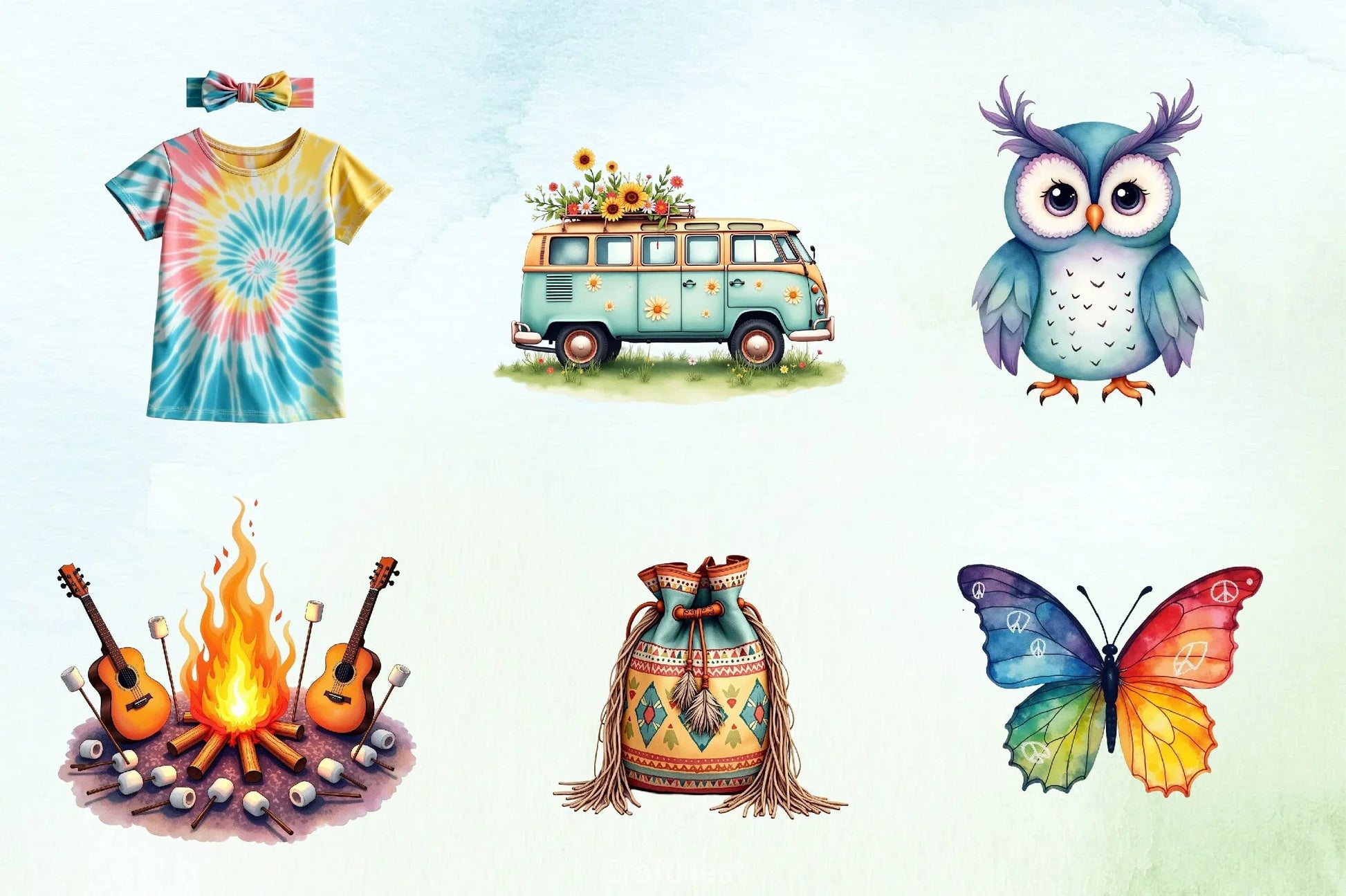 Hippie Clipart Bundle 5 - CraftNest - Digital Crafting and Art