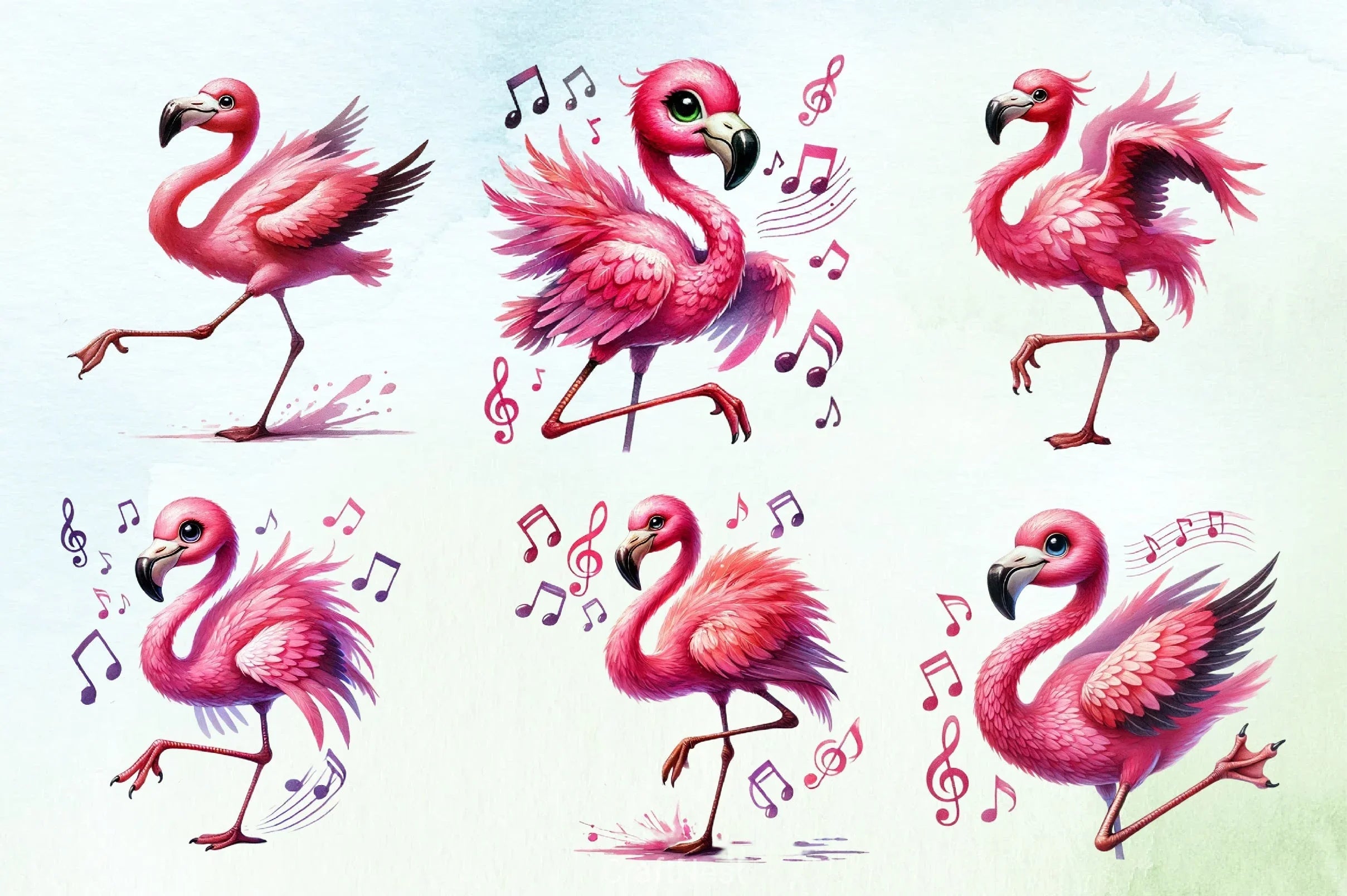 Funny Flamingo Clipart Bundle 5 - CraftNest - Digital Crafting and Art