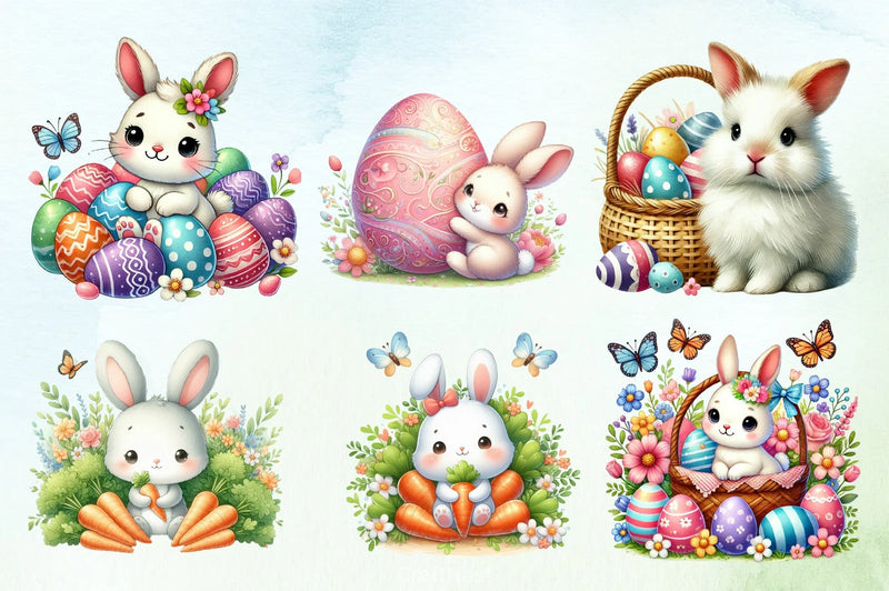 Peeking Bunny Clipart Bundle - CraftNest - Digital Crafting and Art