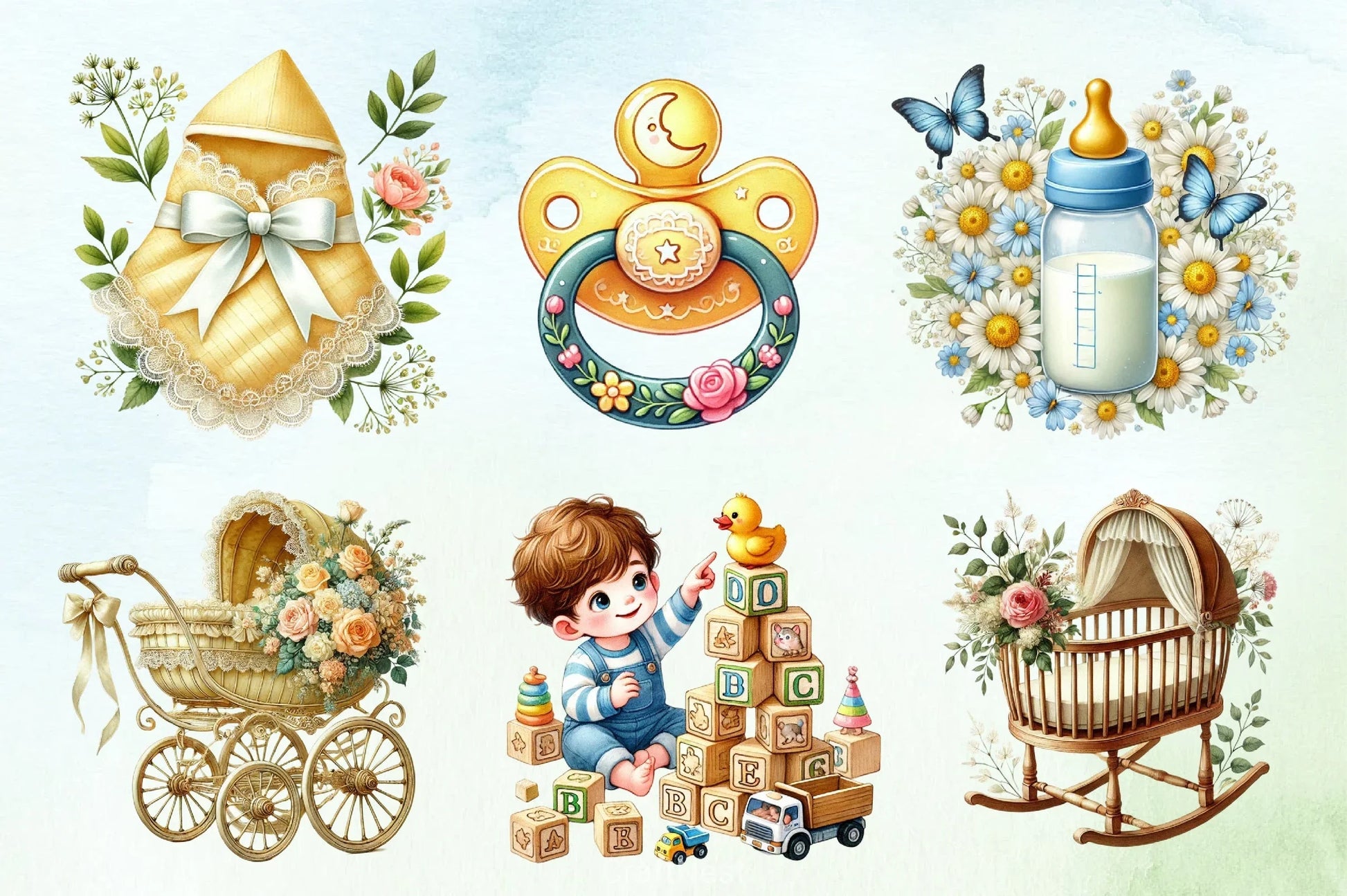 Spring Baby Clipart Bundle - CraftNest - Digital Crafting and Art