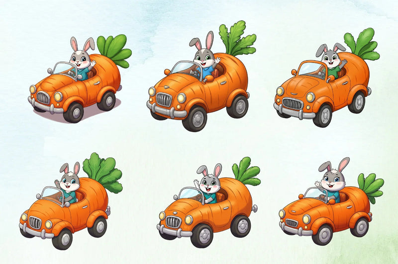 Easter Bunny Speedy Carrot Clipart Bundle - CraftNest - Digital Crafting and Art