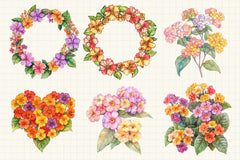 Lantana Flower Clipart Bundle - CraftNest - Digital Crafting and Art