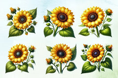 Vibrant Sunflower Clipart Bundle - CraftNest - Digital Crafting and Art