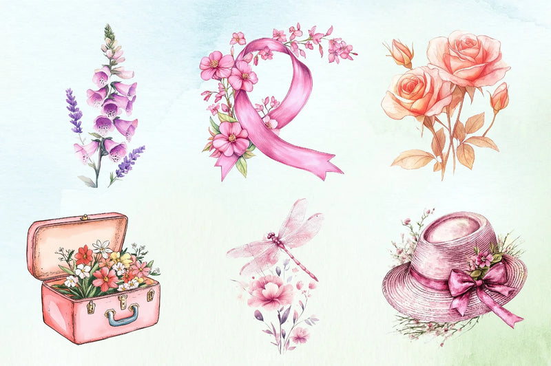 Pink Spring Clipart Bundle 5 - CraftNest - Digital Crafting and Art