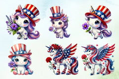 4th of July Unicorn Clipart Bundle 5 - CraftNest - Digital Crafting and Art