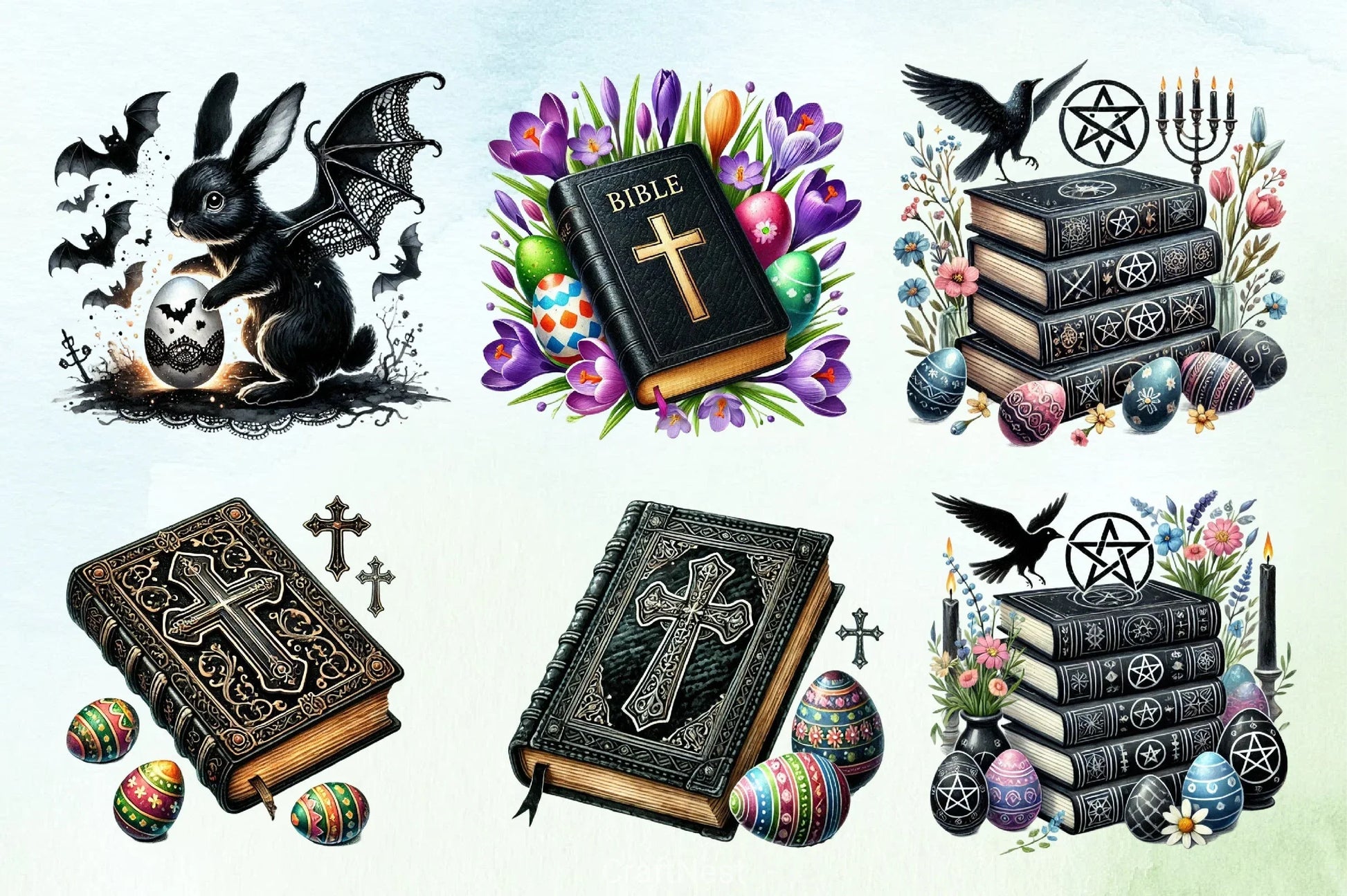Easter Gothic Books Clipart Bundle - CraftNest - Digital Crafting and Art