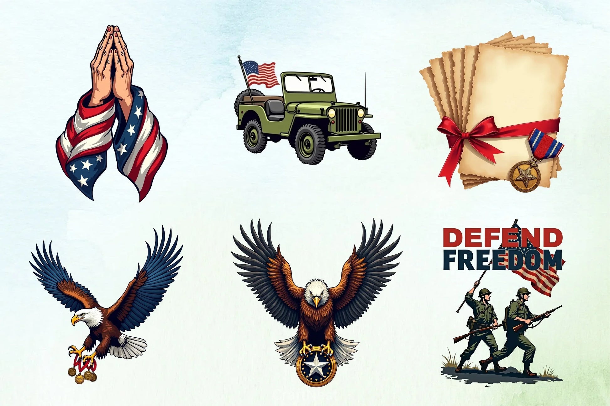 Military Tribute Clipart Bundle 1 - CraftNest - Digital Crafting and Art