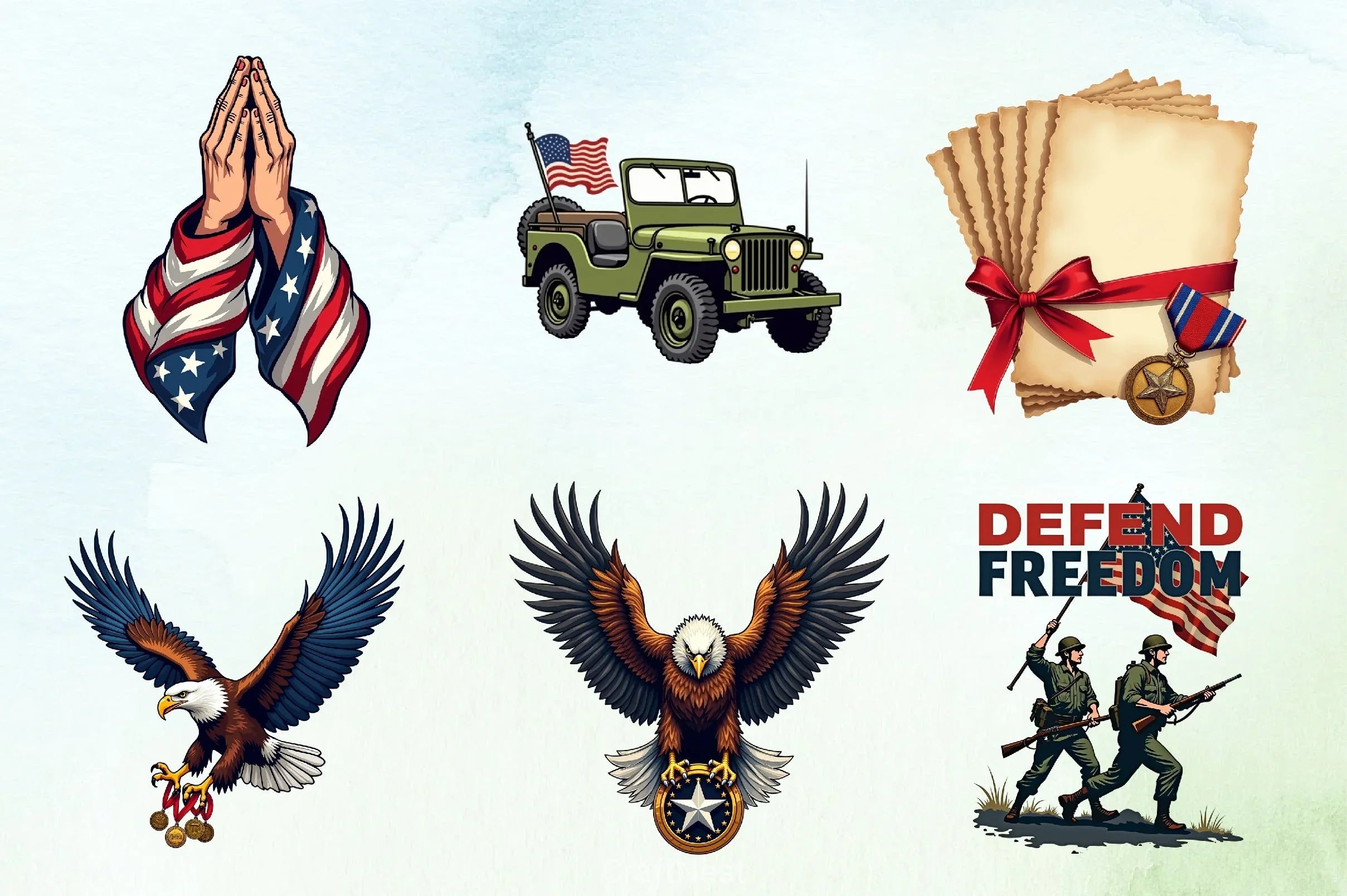 Military Tribute Clipart Bundle 1 - CraftNest - Digital Crafting and Art