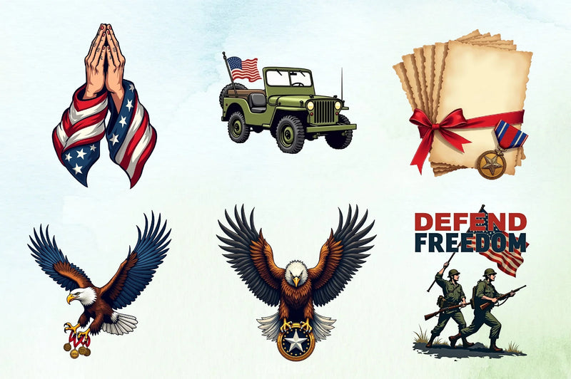 Military Tribute Clipart Bundle 1 - CraftNest - Digital Crafting and Art