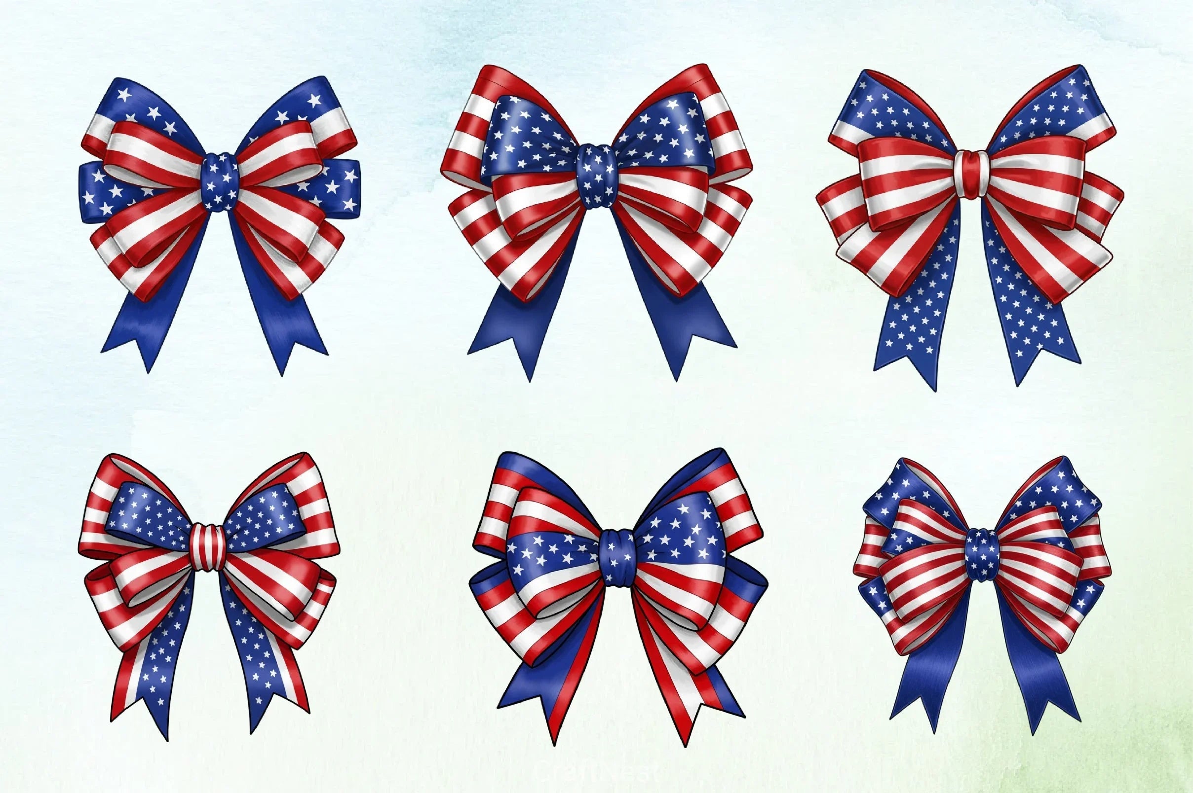 Independence Day Bows Clipart Bundle - CraftNest - Digital Crafting and Art