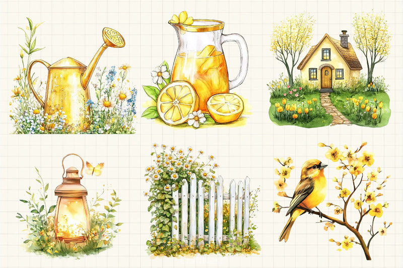 Gold Spring Clipart Bundle - CraftNest - Digital Crafting and Art