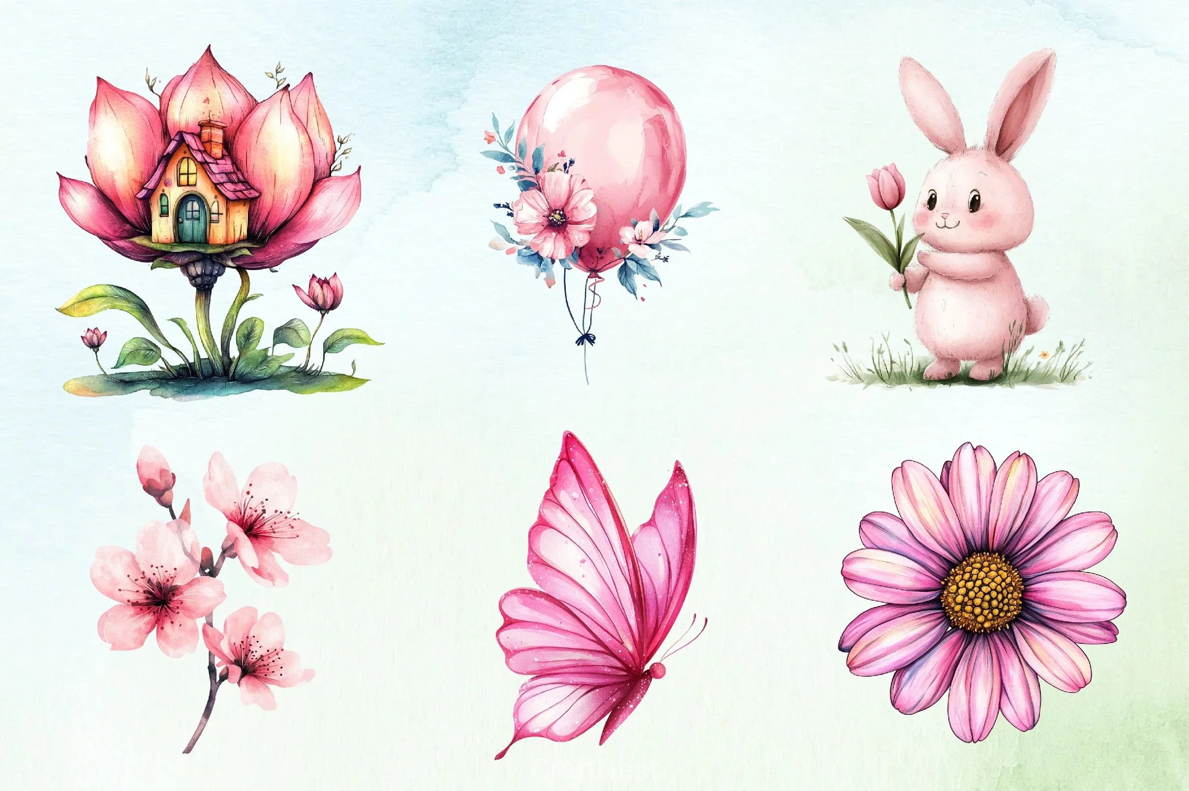 Pink Spring Clipart Bundle 6 - CraftNest - Digital Crafting and Art