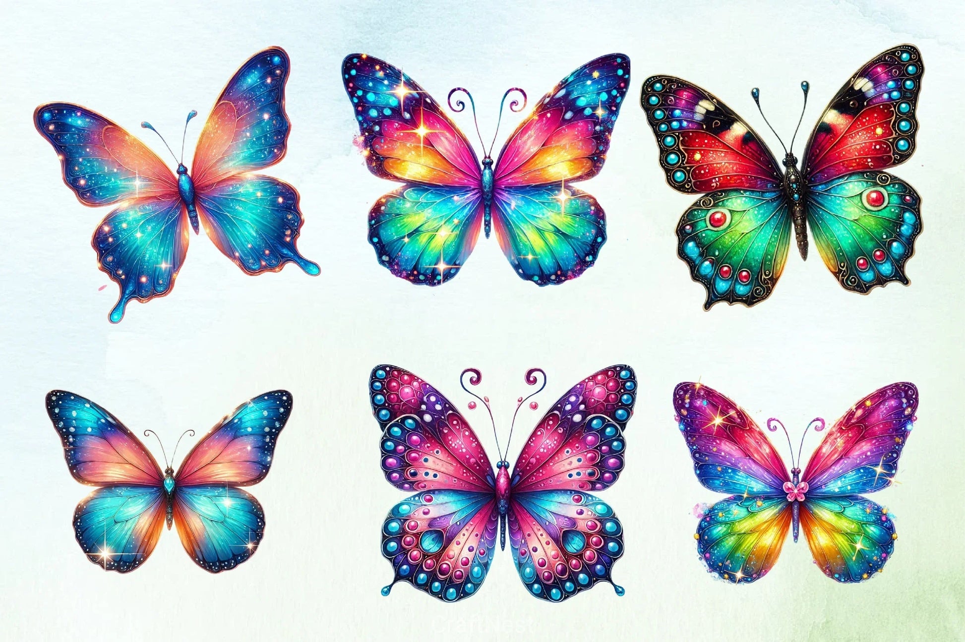 Magic Butterflies Clipart Bundle - CraftNest - Digital Crafting and Art