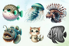 Sea Fish Clipart Bundle 4 - CraftNest - Digital Crafting and Art