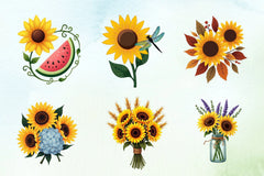 Sunflowers Clipart Bundle 5 - CraftNest - Digital Crafting and Art