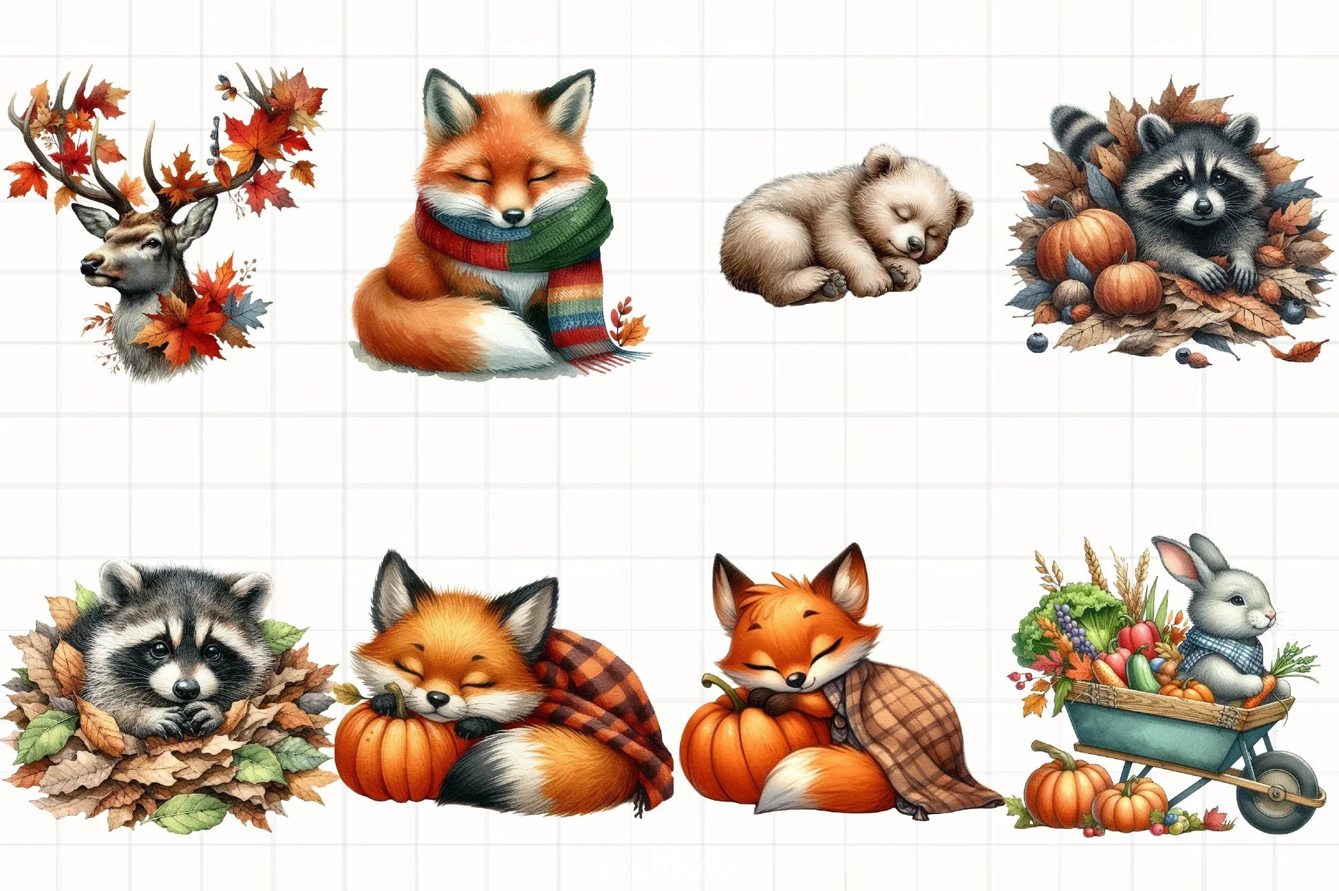 Autumn Forest Animal Clipart Bundle - CraftNest - Digital Crafting and Art