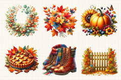 Beautiful Fall Clipart Bundle - CraftNest - Digital Crafting and Art