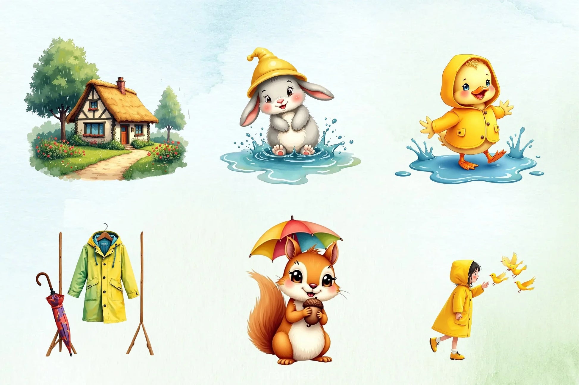 Rainy Spring Day Clipart Bundle - CraftNest - Digital Crafting and Art