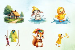 Rainy Spring Day Clipart Bundle - CraftNest - Digital Crafting and Art