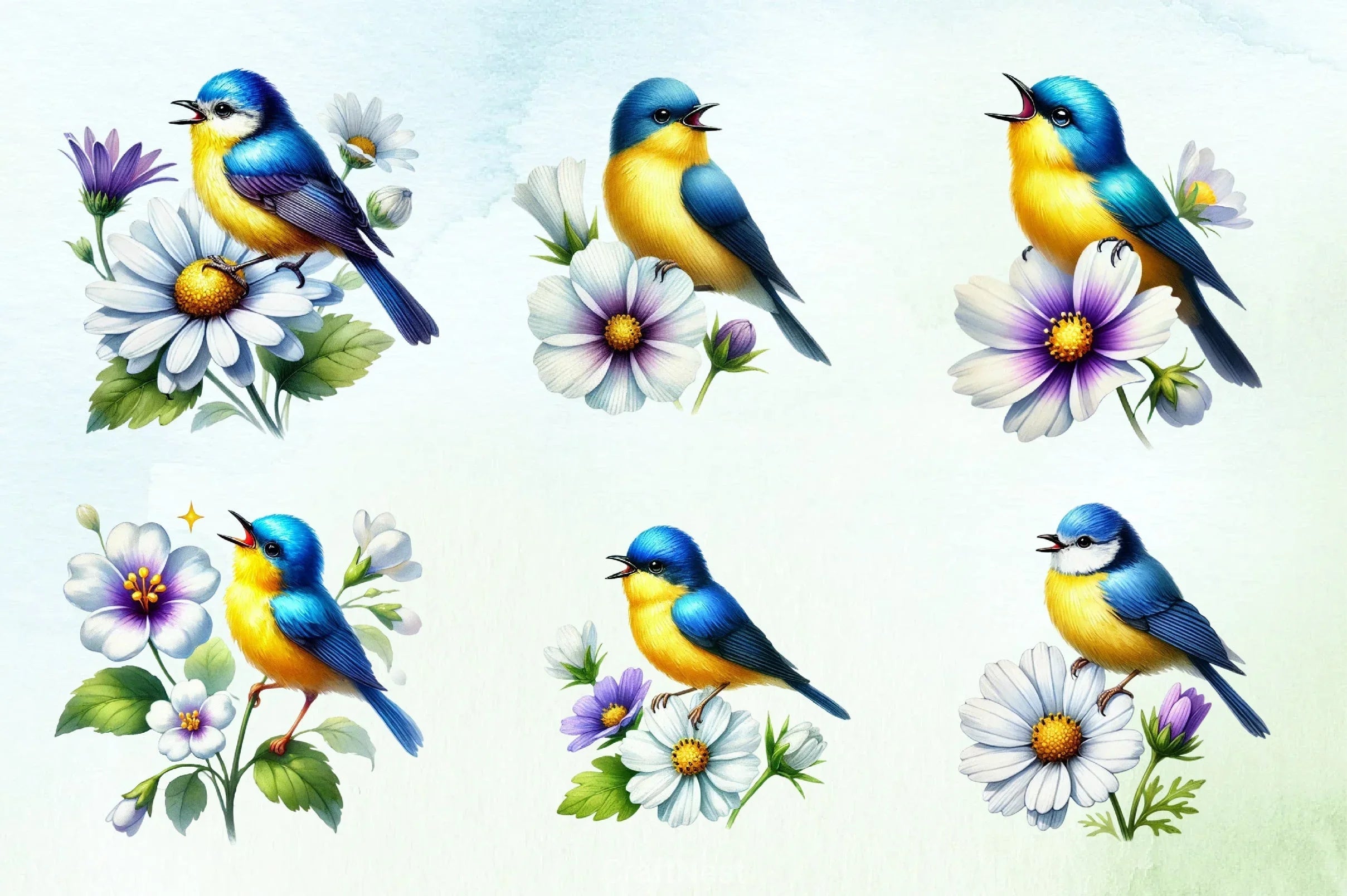 Colorful Spring Bird Clipart Bundle - CraftNest - Digital Crafting and Art