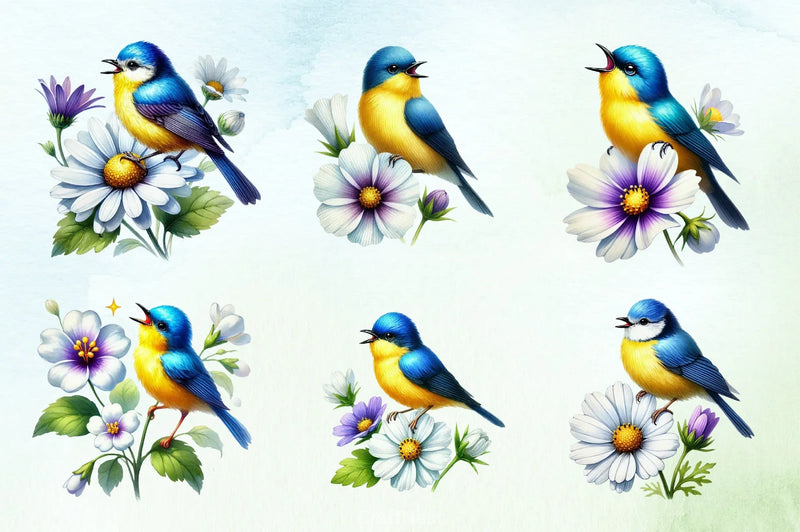 Colorful Spring Bird Clipart Bundle - CraftNest - Digital Crafting and Art