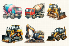 Construction Trucks Clipart Bundle - CraftNest - Digital Crafting and Art