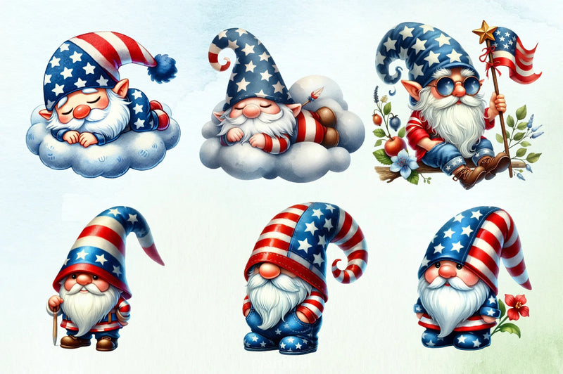 Patriotic Gnome Clipart Bundle 3 - CraftNest - Digital Crafting and Art