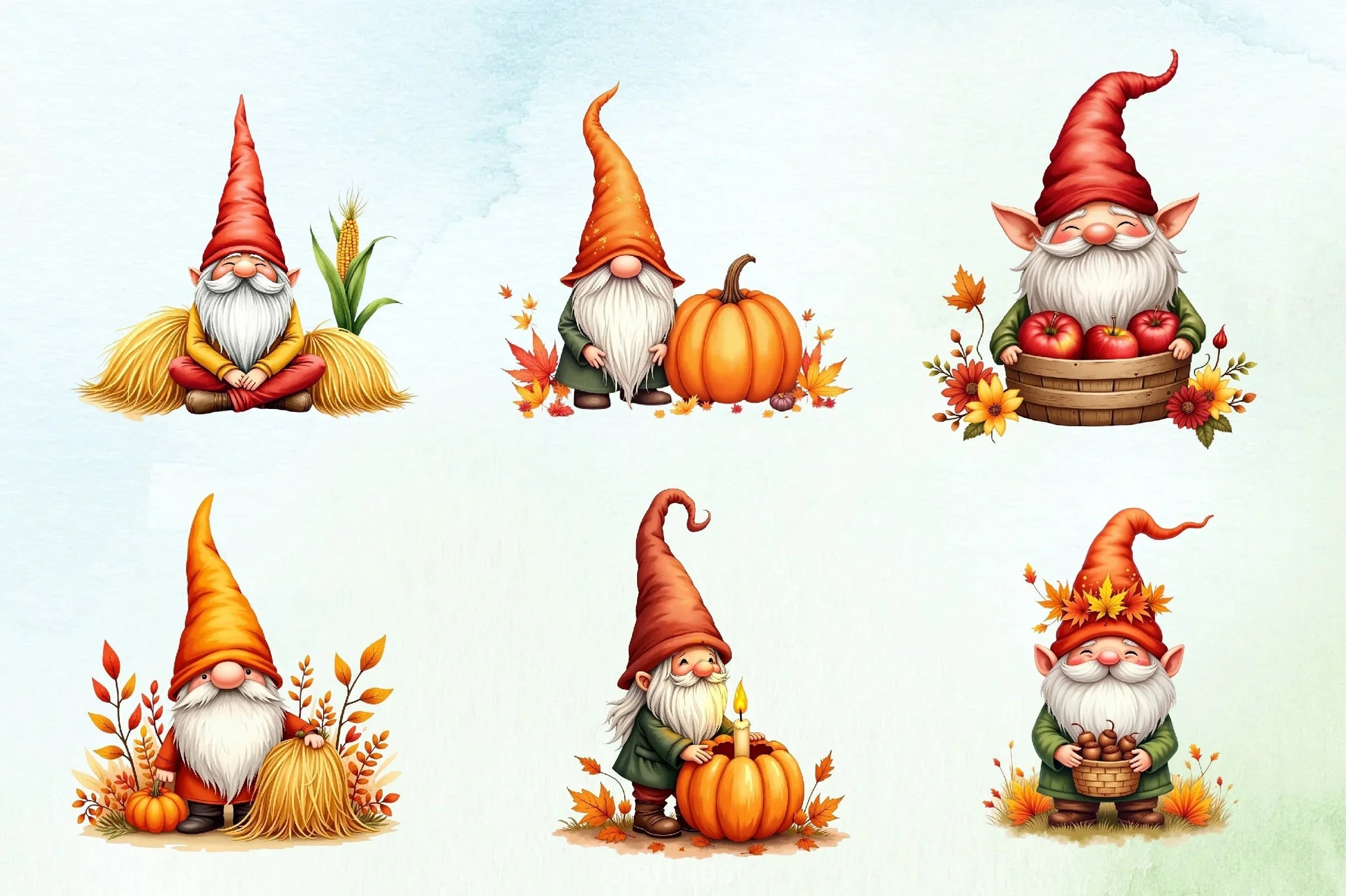 Autumn Gnomes Clipart Bundle - CraftNest - Digital Crafting and Art