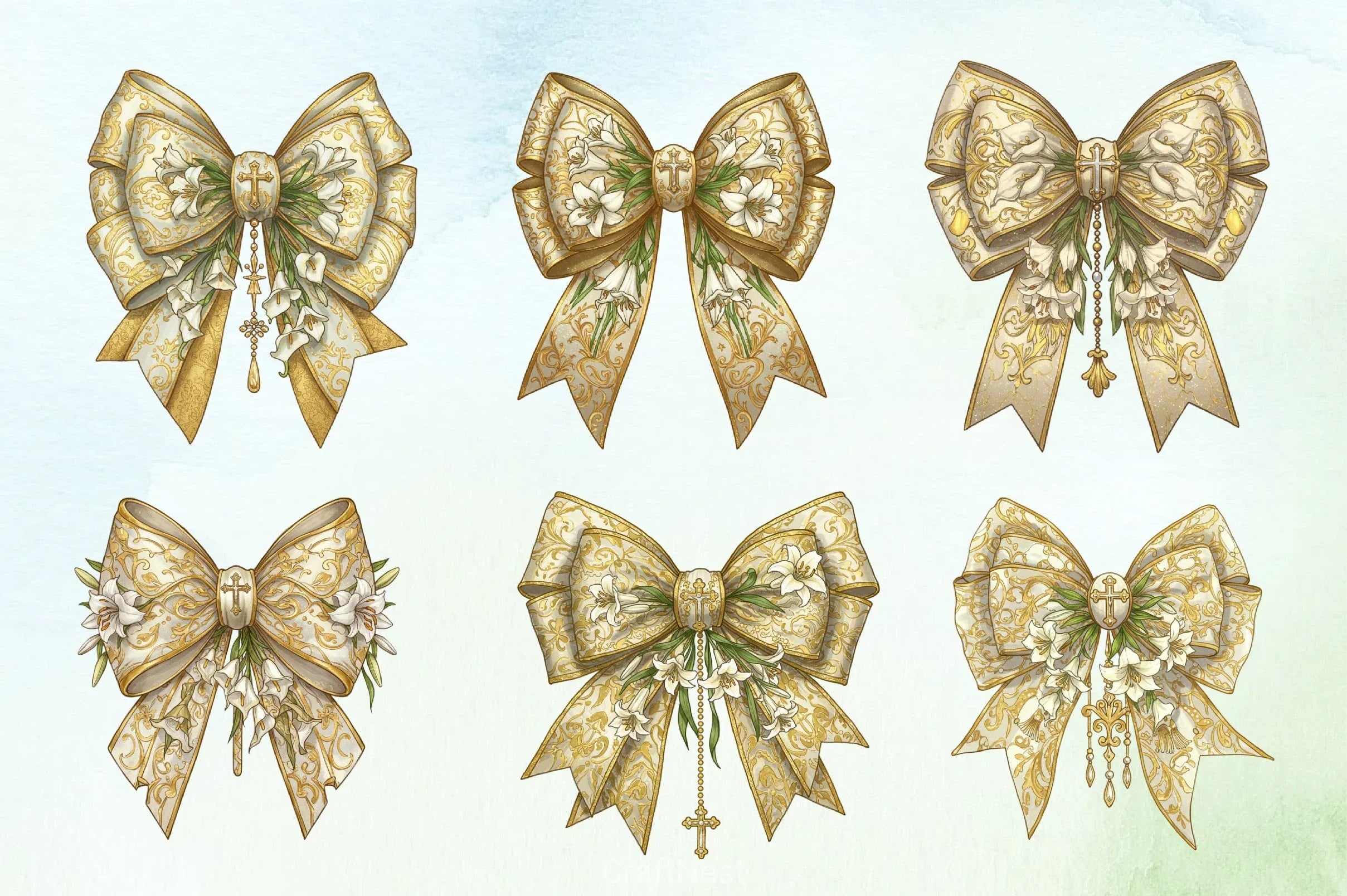 Easter Coquette Bows Clipart Bundle - CraftNest - Digital Crafting and Art