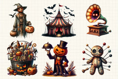 Vintage Creepy Halloween Clipart Bundle - CraftNest - Digital Crafting and Art