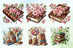 Pretty Books Flowers Clipart Bundle - CraftNest - Digital Crafting and Art