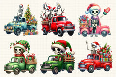 Christmas Truck Skeleton Clipart Bundle 2 - CraftNest - Digital Crafting and Art