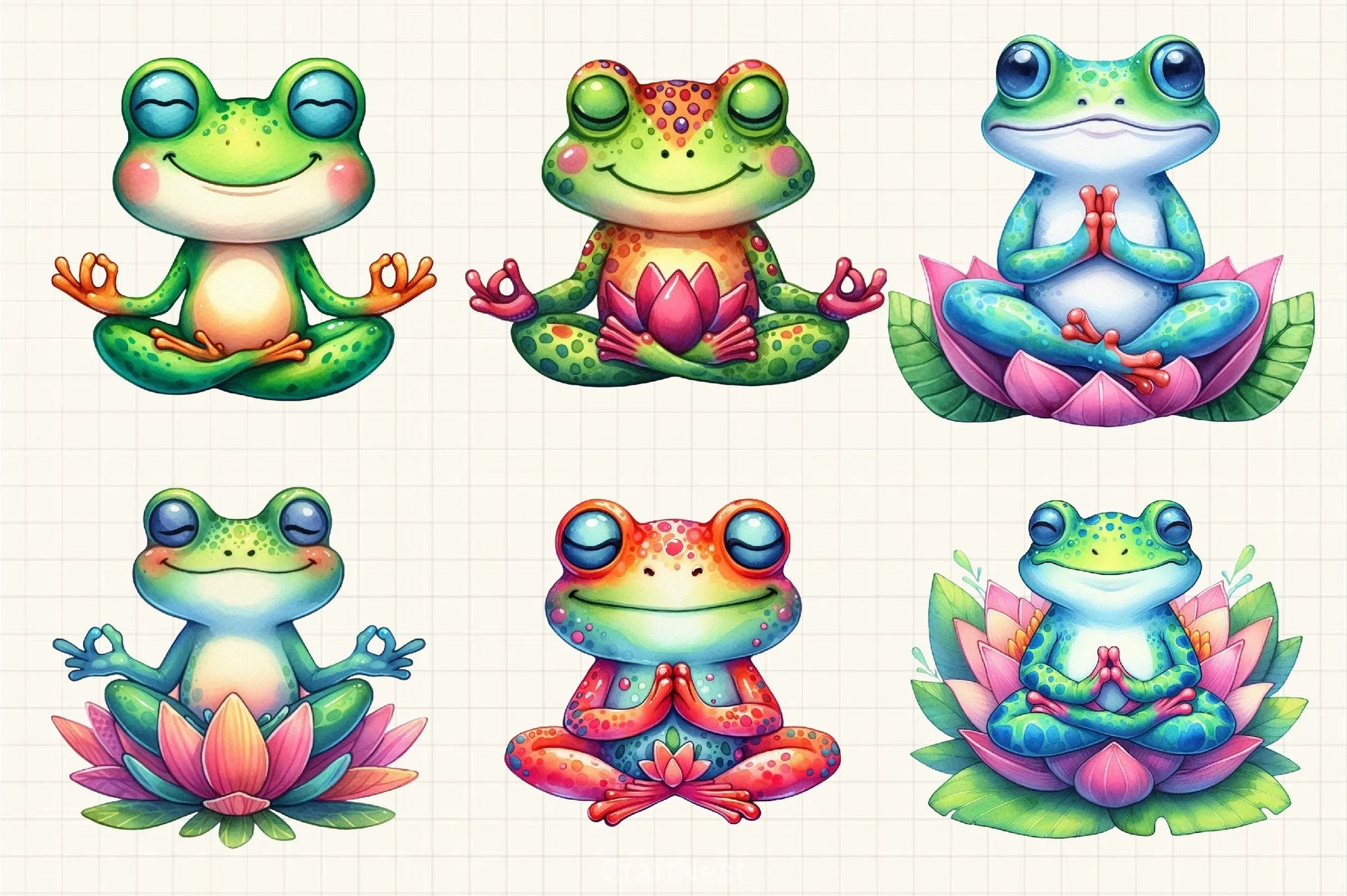 Yoga Frog Clipart Bundle - CraftNest - Digital Crafting and Art