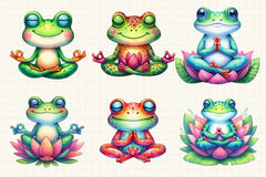 Yoga Frog Clipart Bundle - CraftNest - Digital Crafting and Art