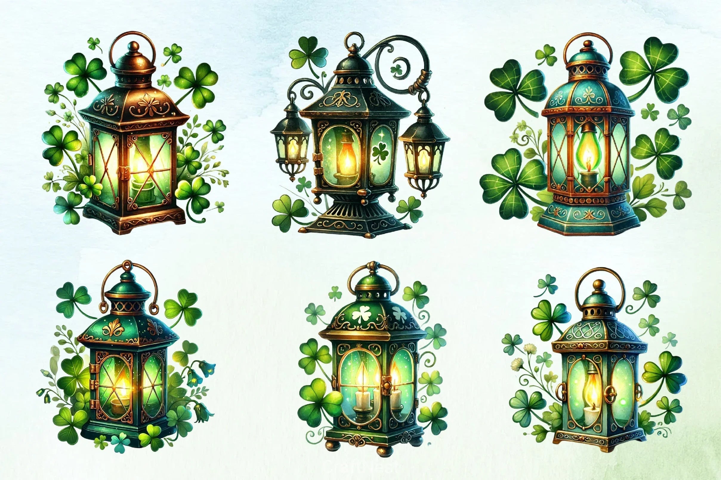 St. Patrick's Day Lantern Clipart Bundle - CraftNest - Digital Crafting and Art