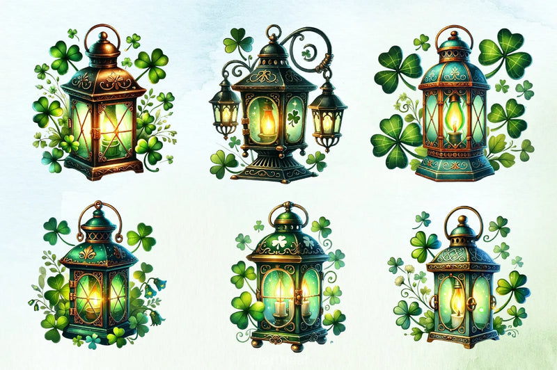 St. Patrick's Day Lantern Clipart Bundle - CraftNest - Digital Crafting and Art