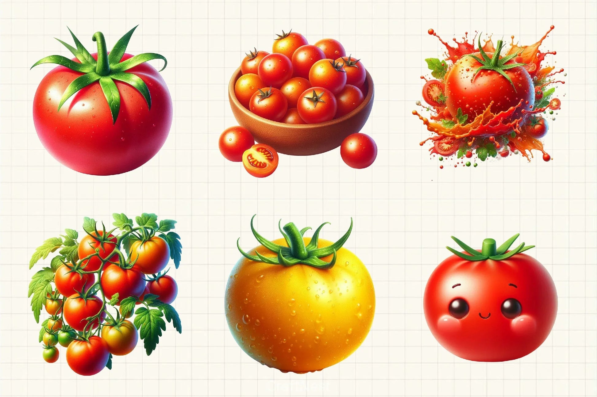 Tomatoes Clipart Bundle - CraftNest - Digital Crafting and Art