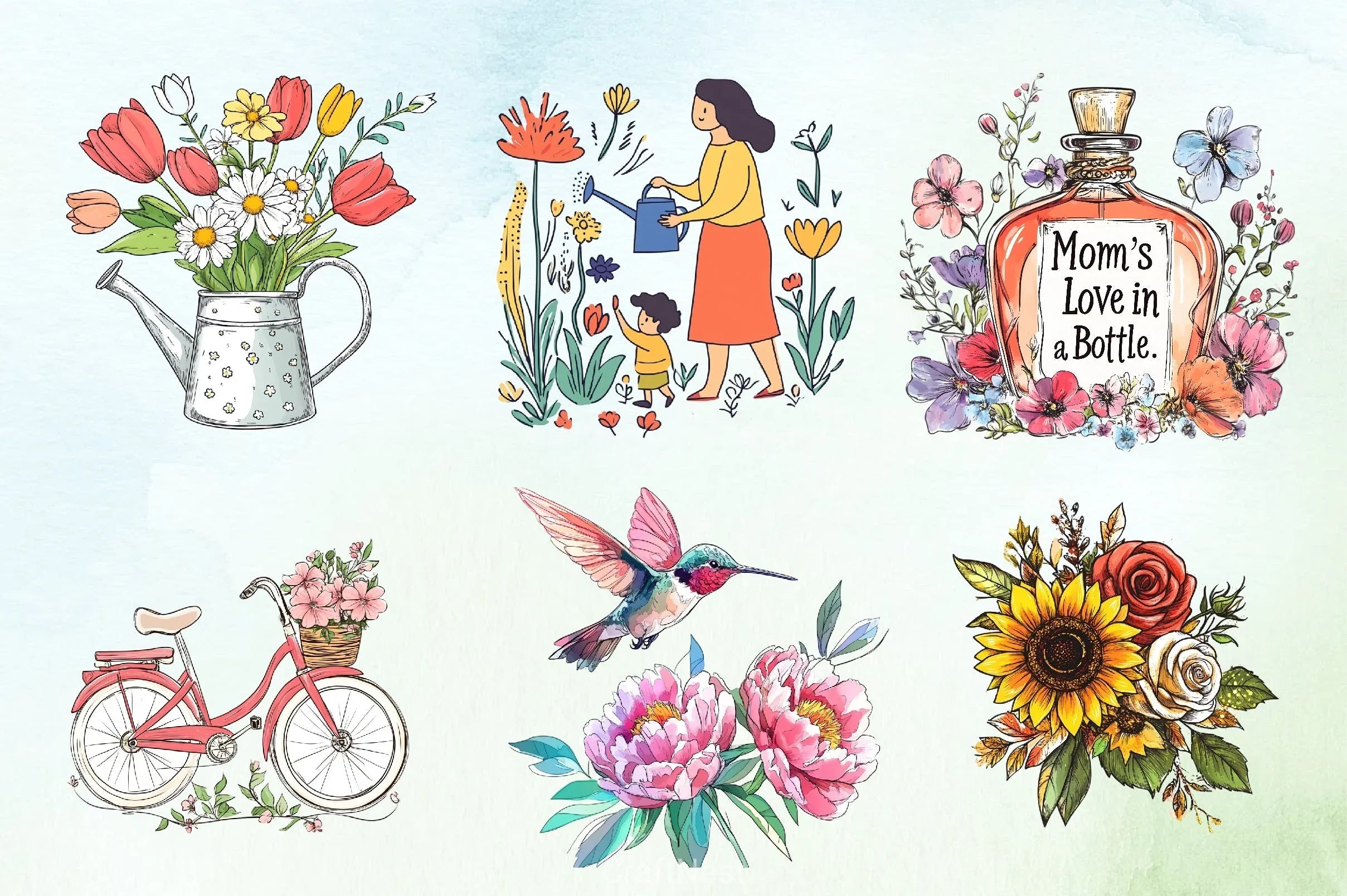 Floral Mother's Day Clipart Bundle 3 - CraftNest - Digital Crafting and Art