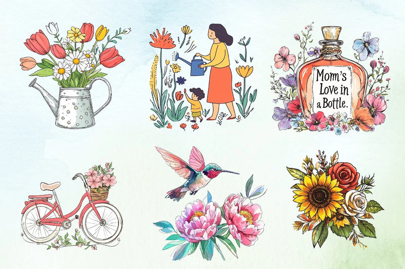 Floral Mother's Day Clipart Bundle 3 - CraftNest - Digital Crafting and Art