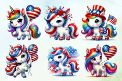 4th of July Unicorns Clipart Bundle - CraftNest - Digital Crafting and Art
