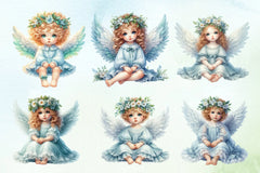 Cute Baby Angel Clipart Bundle - CraftNest - Digital Crafting and Art