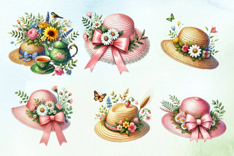 Spring Hat Clipart Bundle - CraftNest - Digital Crafting and Art
