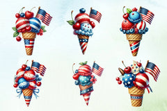 4th of July Candy Ice Cream Clipart Bundle 1 - CraftNest - Digital Crafting and Art