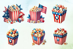 4th of July Popcorn Clipart Bundle 1 - CraftNest - Digital Crafting and Art